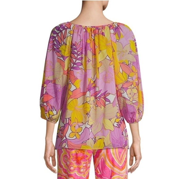 🌸 Trina Turk Abree Floral Printed Top Size Medium - Picture 3 of 10